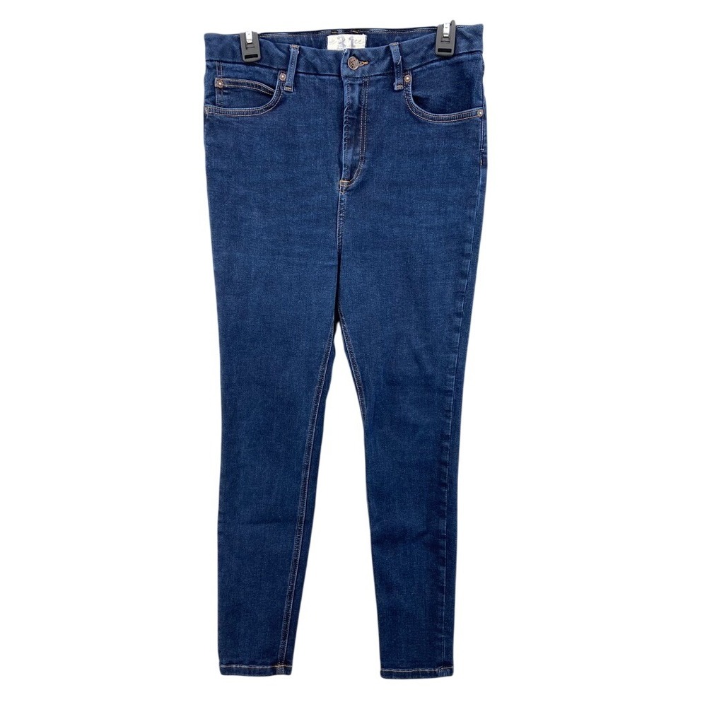 Free People We The Free Jeans Womens Sz 31 Skinny Blue High Rise Dark‎ Wash